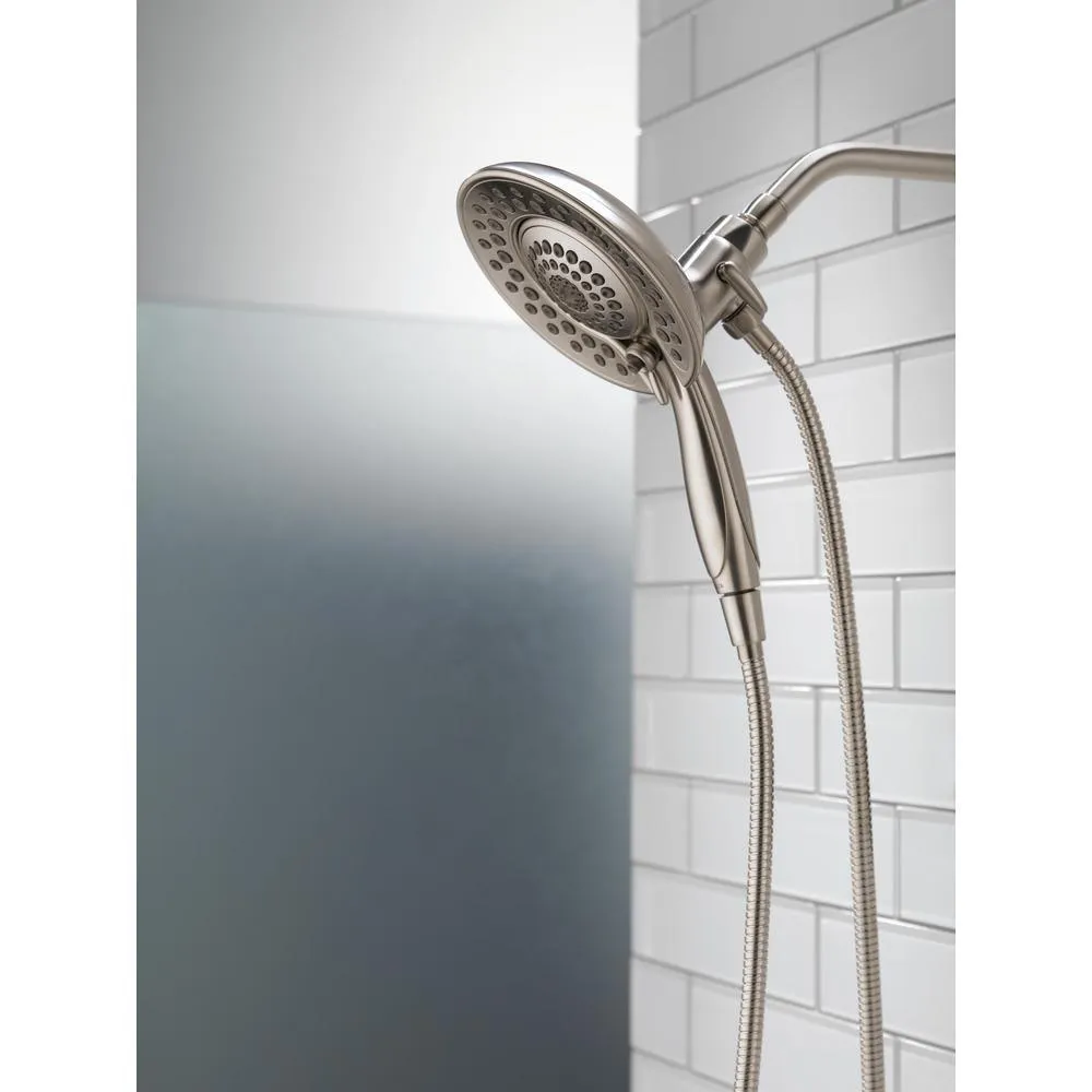 In2ition Two-in-One 5-Spray 6.8 in. Dual Wall Mount Fixed and Handheld Shower Head in Stainless, photo 6 of 10