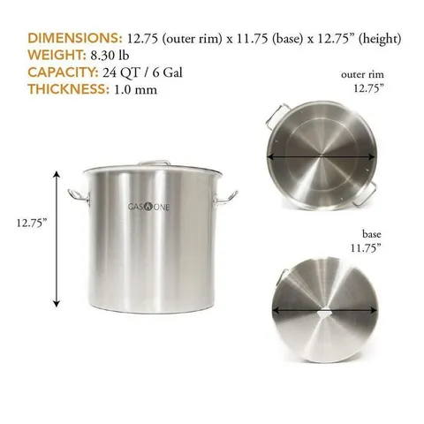 24 qt. Stainless Steel Stock Pot with Lid