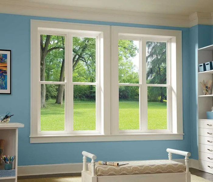 RELIABILT 105 Series New Construction 31-1/2-in x 51-1/2-in x 2-5/8-in Jamb White Vinyl Low-e Argon Single Hung Window with Grids Half Screen Included, photo 3 of 5