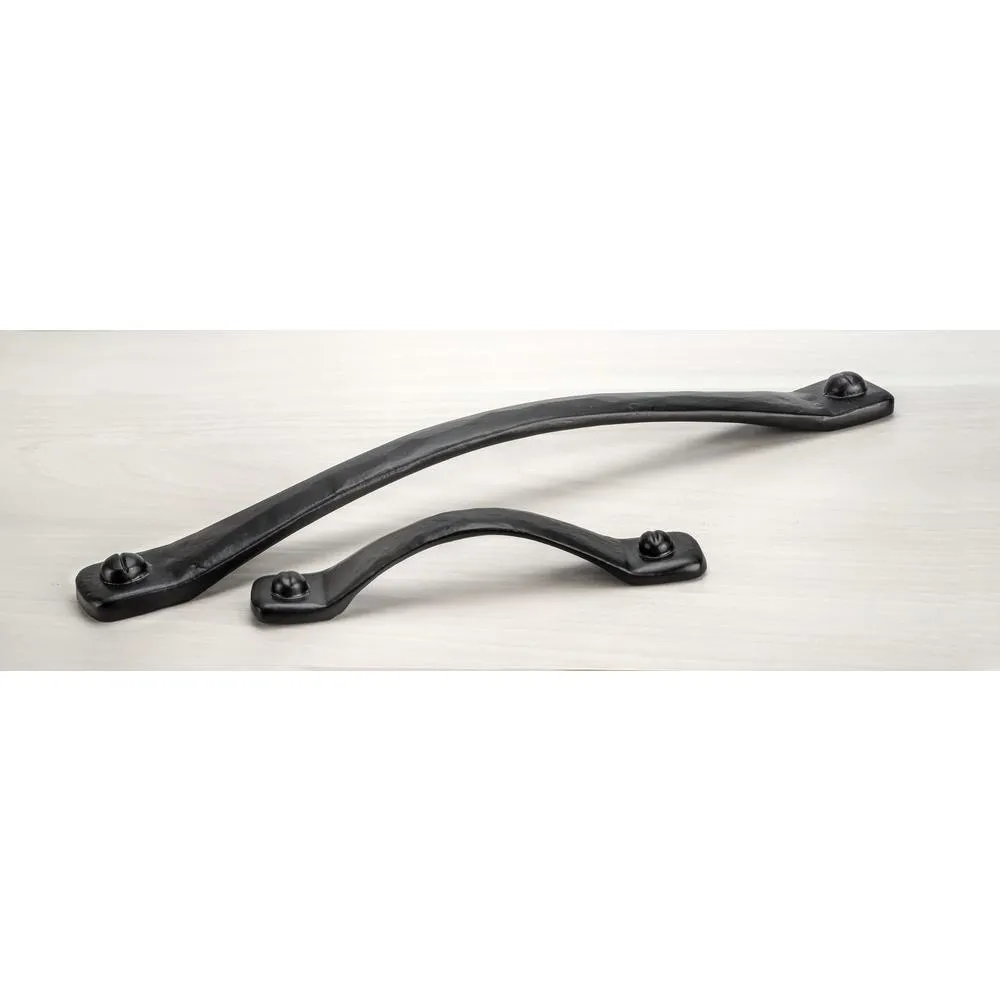 5-1/16 in. (128 mm) Center-to-Center Matte Black Forged Iron Traditional Barn Door Pull, photo 4 of 8
