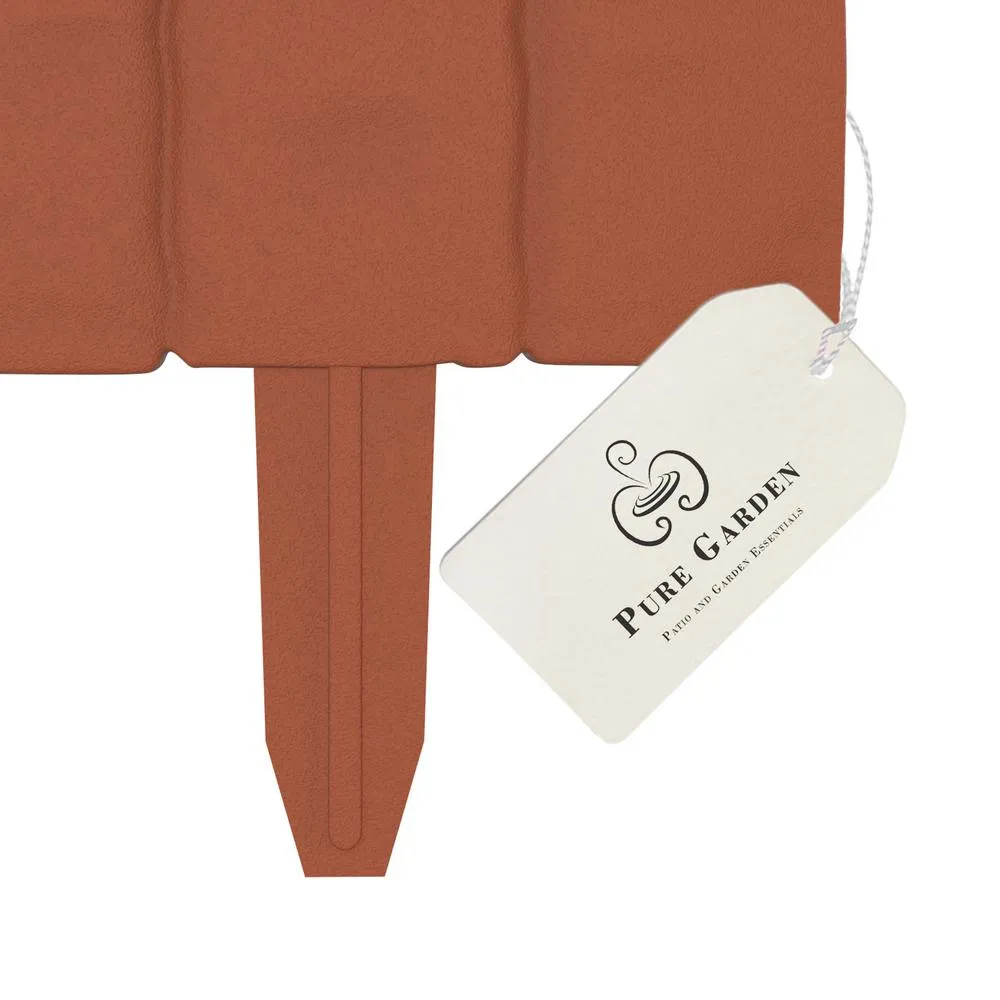 Pure Garden 0.75 in. x 10 in. x 9 in. Terracotta Plastic Garden Edging Stone-Look Border (10-Piece), photo 4 of 7