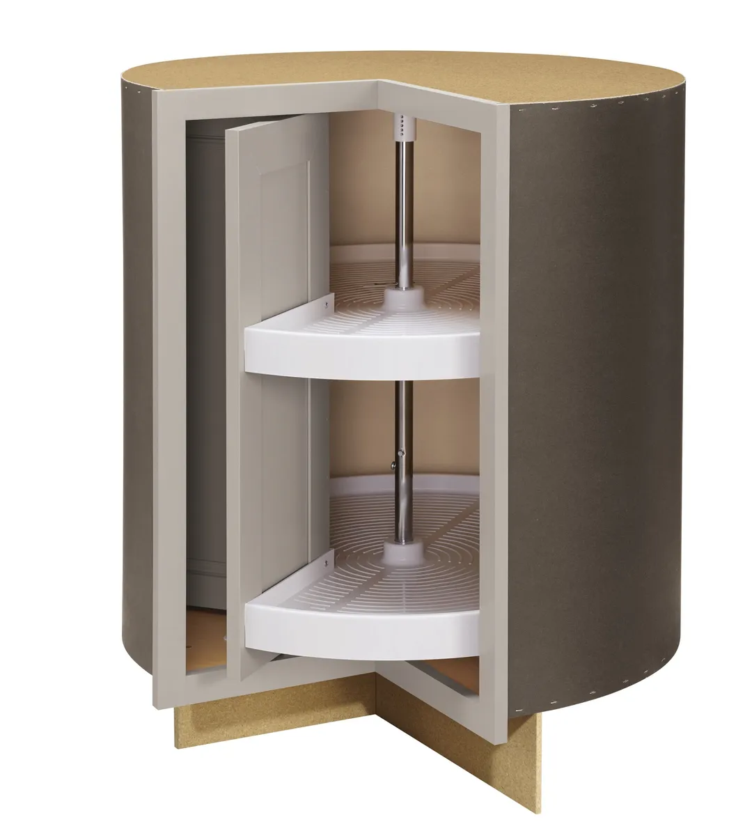 Diamond NOW Wintucket 36-in W x 35-in H x 23.75-in D Cloud Gray Lazy Susan Corner Base Fully Assembled Cabinet (Recessed Panel Square Style), photo 7 of 8