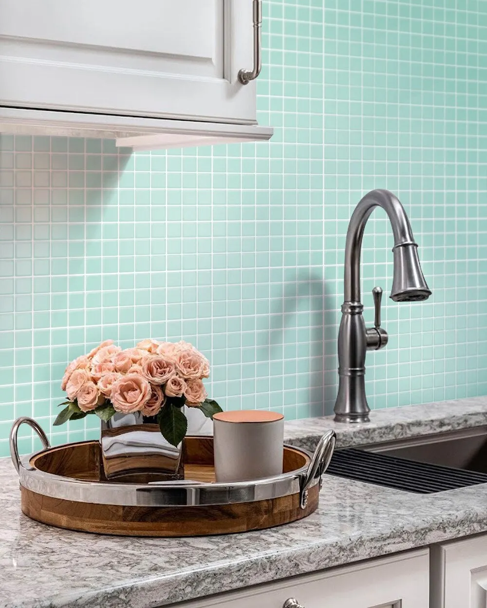 Apollo Tile (Sample) Floor and Wall Tile Cadet Blue 4-in x 4-in Matte Glass Uniform Squares Floor and Wall Tile, photo 2 of 6