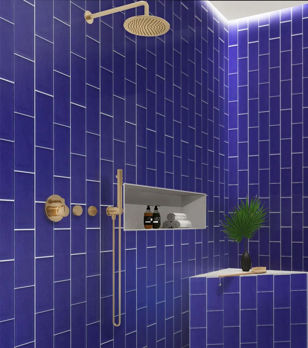 Apollo Tile (Sample) Wall Tile Royal Blue 3-in x 6-in Matte Glass Brick Subway Wall Tile, photo 2 of 9