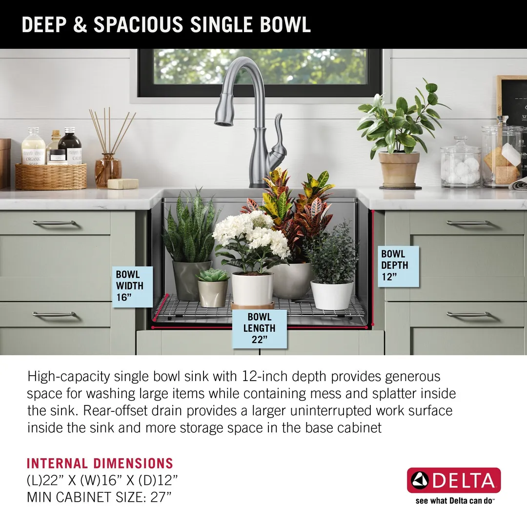 Delta Stainless Steel Undermount Laundry Sink with Drain, photo 8 of 19