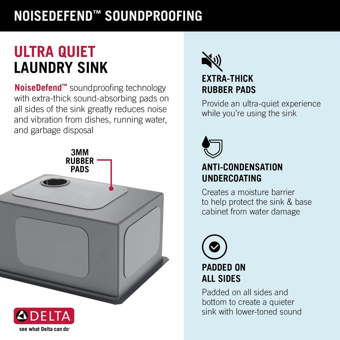 Delta Stainless Steel Undermount Laundry Sink with Drain, photo 14 of 19