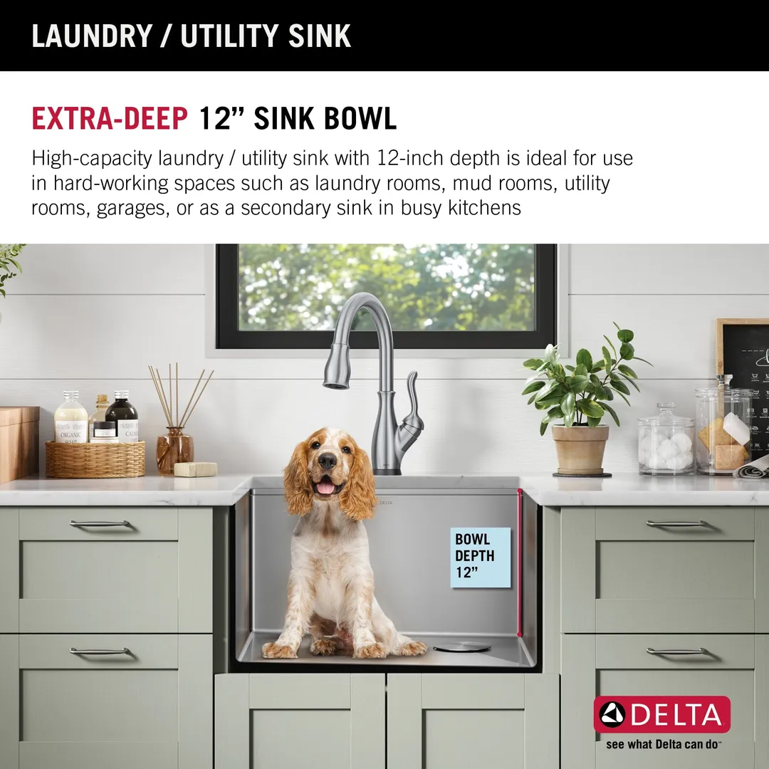 Delta Stainless Steel Undermount Laundry Sink with Drain, photo 4 of 19