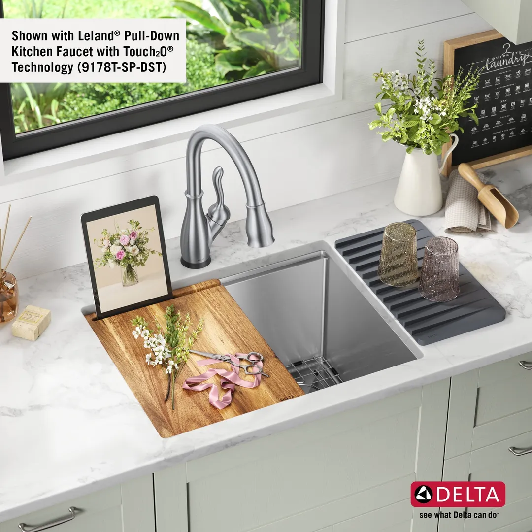 Delta Stainless Steel Undermount Laundry Sink with Drain, photo 5 of 19