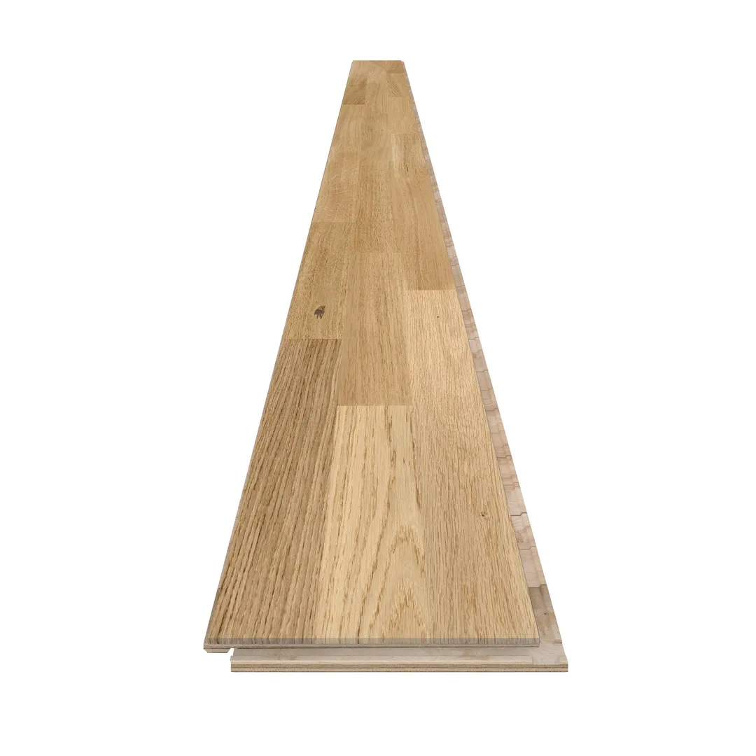 allen + roth allen+roth Smokey is an Oak wood floor with gray, a wire brushed texture, and a low-gloss finish that highlights the wood's natural variation European white oak 1/2-in T x 7-31/64-in W Water Resistant Wirebrushed Engineered Hardwood Floo, photo 11 of 11