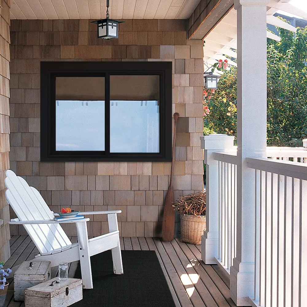 JELD-WEN FiniShield V-4500 35-1/2-in x 47-1/2-in x 3-in Jamb Left-Operable Black Vinyl Sliding Window, Full Screen Included, photo 5 of 8