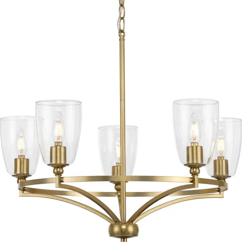 Transitional Brushed Bronze Chandelier