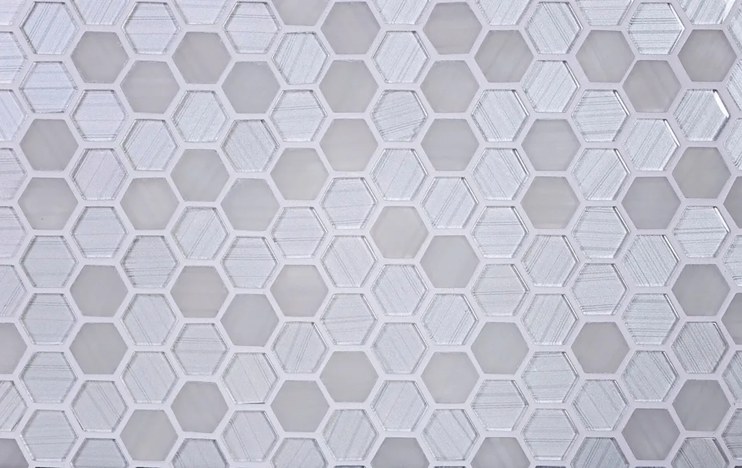 Apollo Tile (Sample) Glacier Pearl White 4-in x 4-in Polished Glass Honeycomb Mosaic Floor and Wall Tile, photo 3 of 7