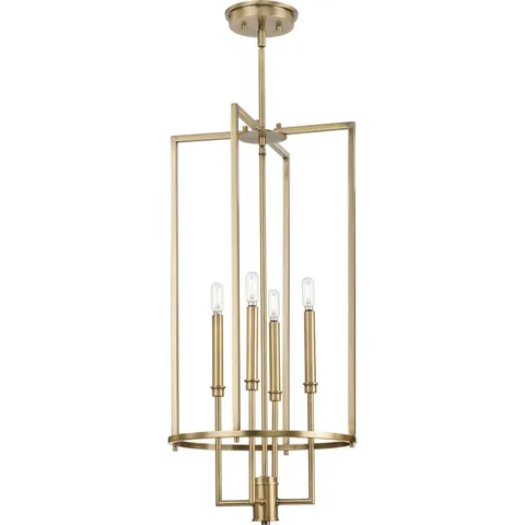 Elara 4-Light Vintage Brass Chandelier