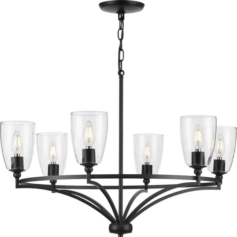 Parkhurst 6-Light Transitional Chandelier, Matte Black