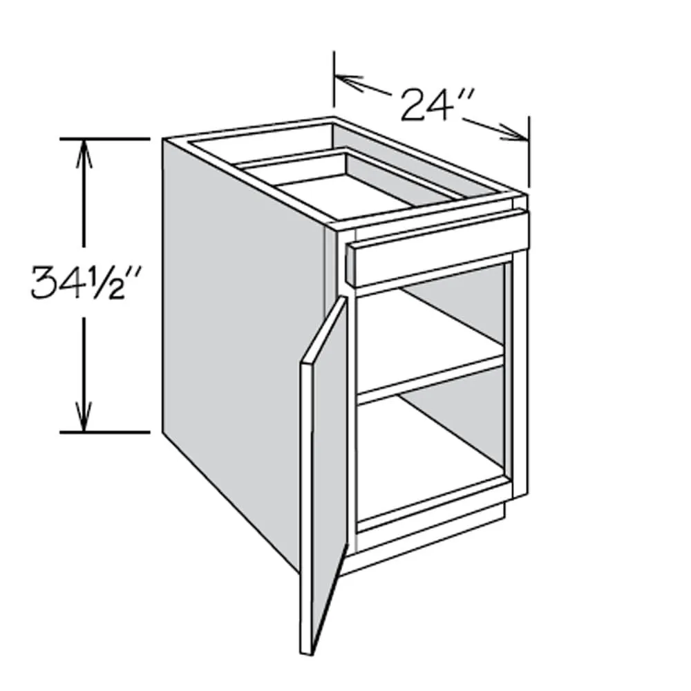 allen + roth Stonewall 18-in W x 34.5-in H x 24-in D Stone 1-Drawer Base Fully Assembled Cabinet (Flat Panel Shaker Style), photo 15 of 16