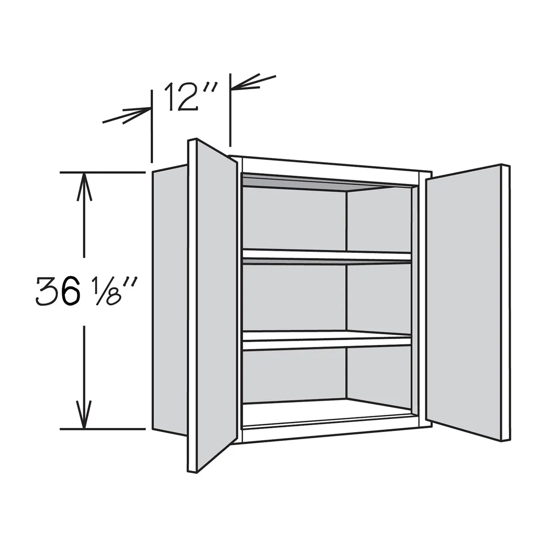 allen + roth Aveley 33-in W x 36.125-in H x 12-in D Linen Wall Fully Assembled Cabinet (Flat Panel Shaker Door Style), photo 17 of 18