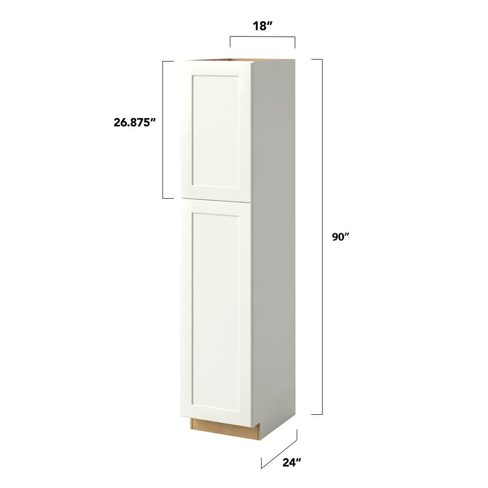 allen + roth Aveley 18-in W x 90-in H x 24-in D Linen Pantry Fully Assembled Cabinet (Flat Panel Shaker Door Style), photo 8 of 18