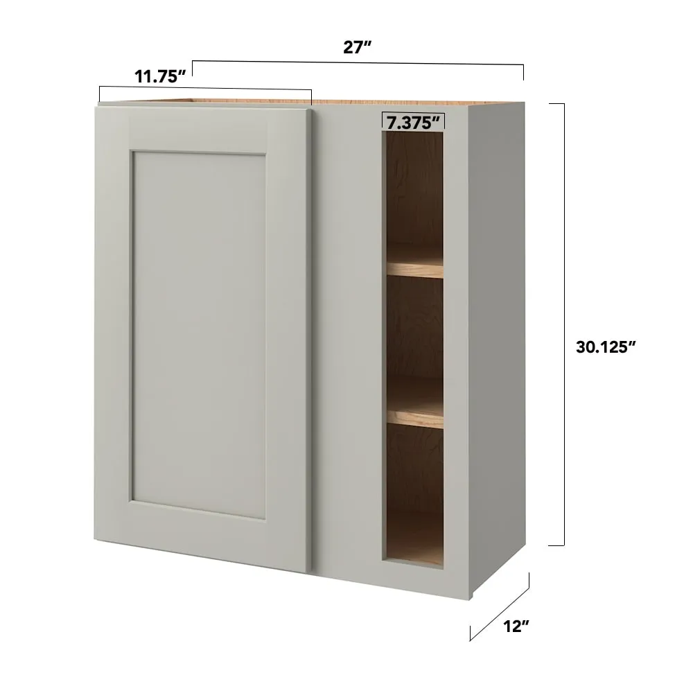 allen + roth Stonewall 27-in W x 30.125-in H x 12-in D Stone Blind Corner Wall Fully Assembled Cabinet (Flat Panel Shaker Style), photo 5 of 15