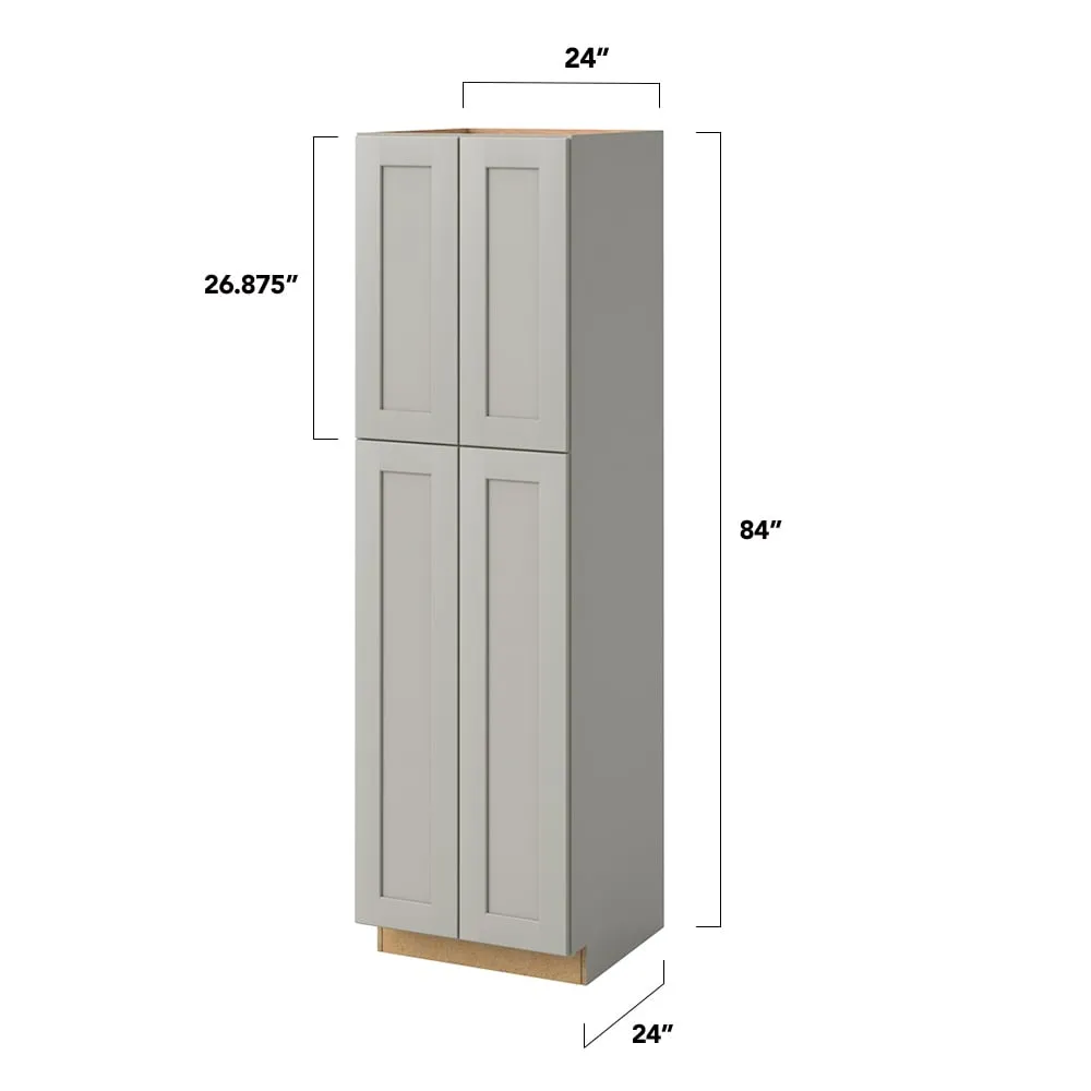 allen + roth Stonewall 24-in W x 84-in H x 24-in D Stone Pantry Fully Assembled Cabinet (Flat Panel Shaker Door Style), photo 6 of 16