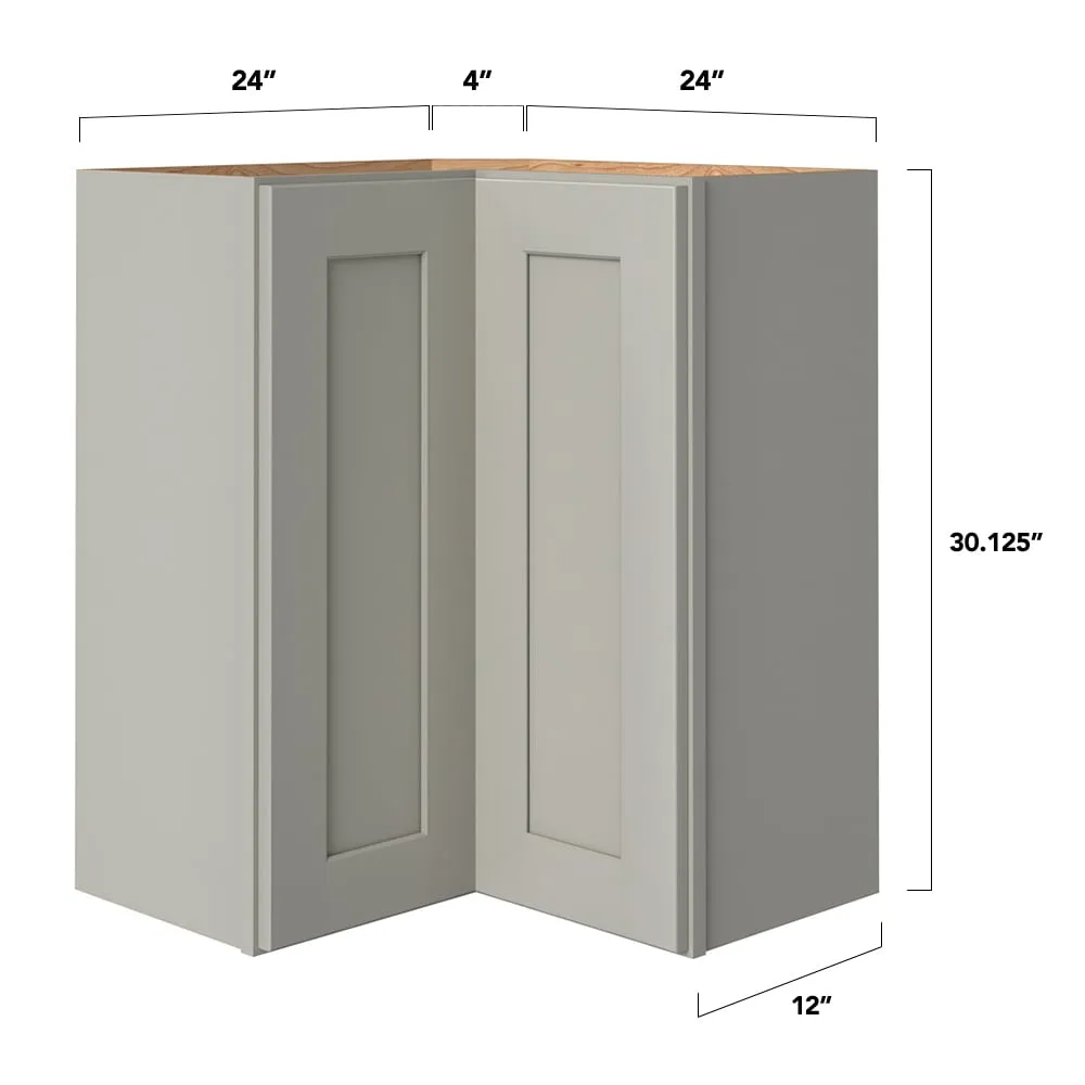 allen + roth Stonewall 24-in W x 30.125-in H x 12-in D Stone Blind Corner Wall Fully Assembled Cabinet (Flat Panel Shaker Style), photo 5 of 15