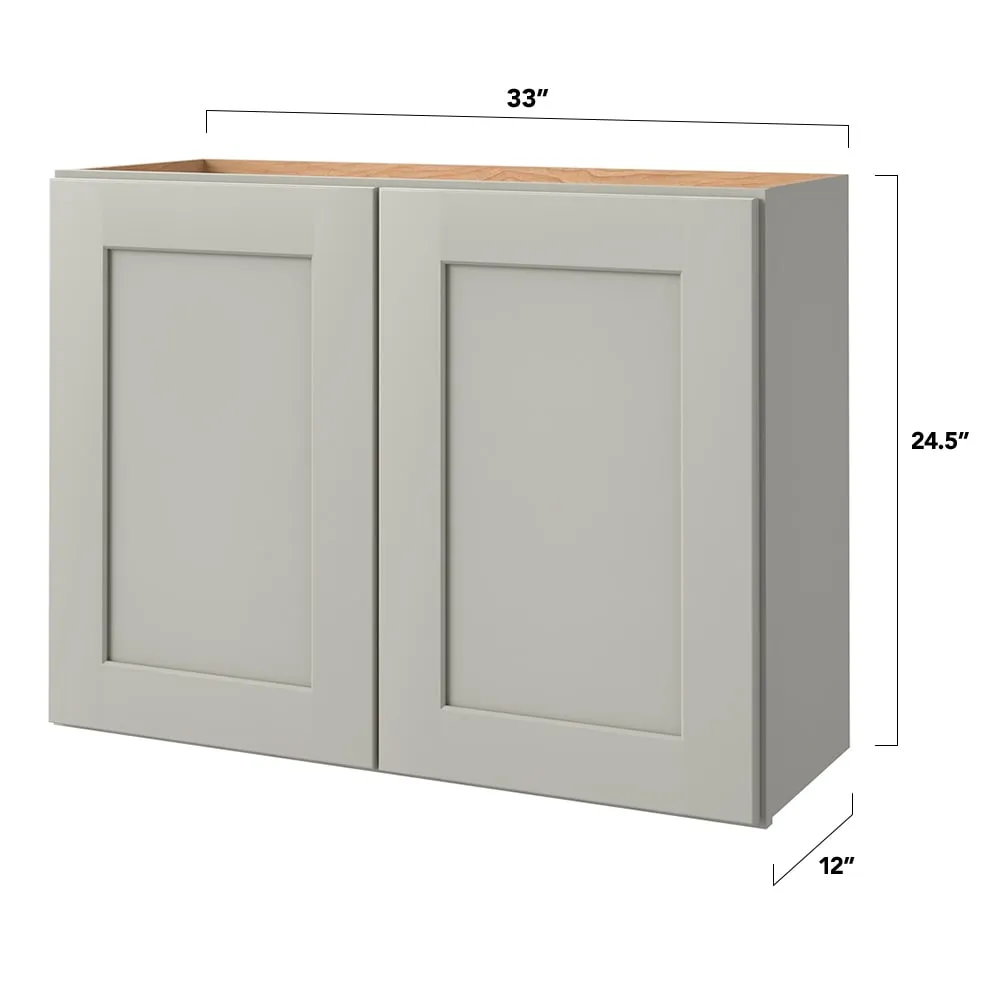 allen + roth Stonewall 33-in W x 24.5-in H x 12-in D Stone Wall Fully Assembled Cabinet (Flat Panel Shaker Door Style), photo 5 of 15