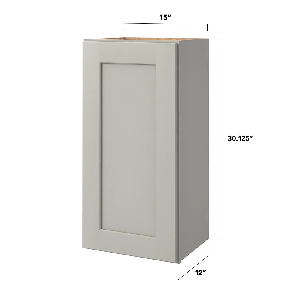 allen + roth Stonewall 15-in W x 30.125-in H x 12-in D Stone Wall Fully Assembled Cabinet (Flat Panel Shaker Door Style), photo 5 of 15