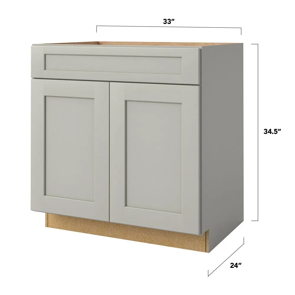 allen + roth Stonewall 33-in W x 34.5-in H x 24-in D Stone Sink Base Fully Assembled Cabinet (Flat Panel Shaker Style), photo 5 of 17