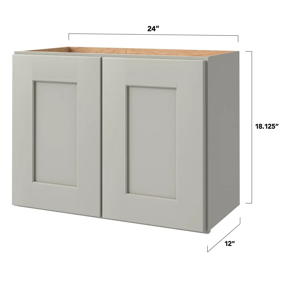 allen + roth Stonewall 24-in W x 18.125-in H x 12-in D Stone Wall Fully Assembled Cabinet (Flat Panel Shaker Door Style), photo 5 of 15