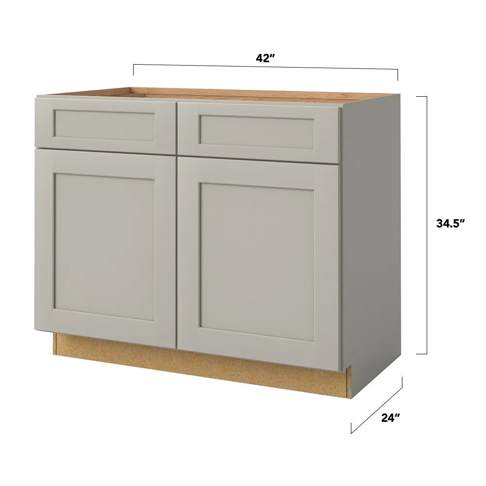allen + roth Stonewall 42-in W x 34.5-in H x 24-in D Stone Sink Base Fully Assembled Cabinet (Flat Panel Shaker Style), photo 5 of 15