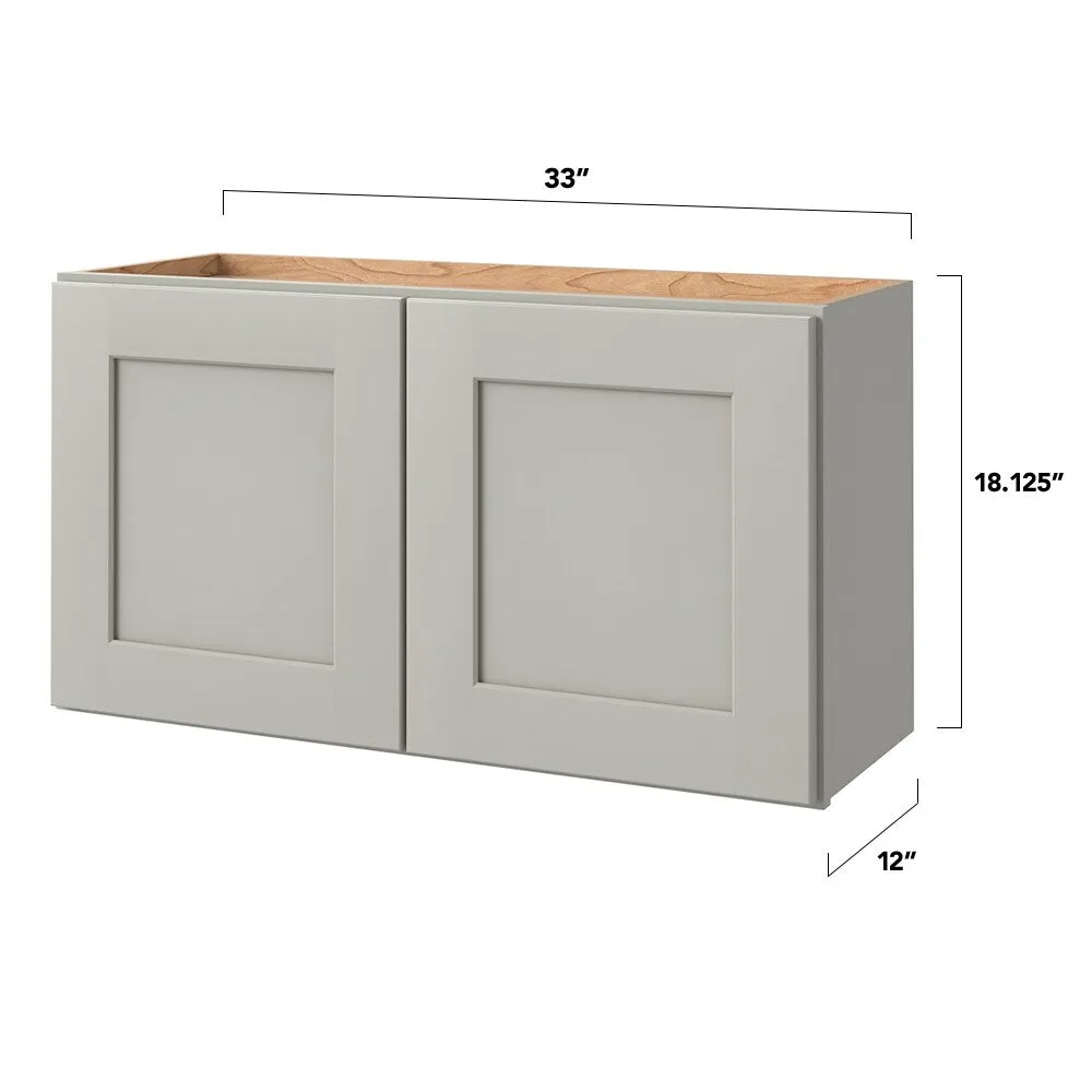 allen + roth Stonewall 33-in W x 18.125-in H x 12-in D Stone Wall Fully Assembled Cabinet (Flat Panel Shaker Door Style), photo 5 of 15