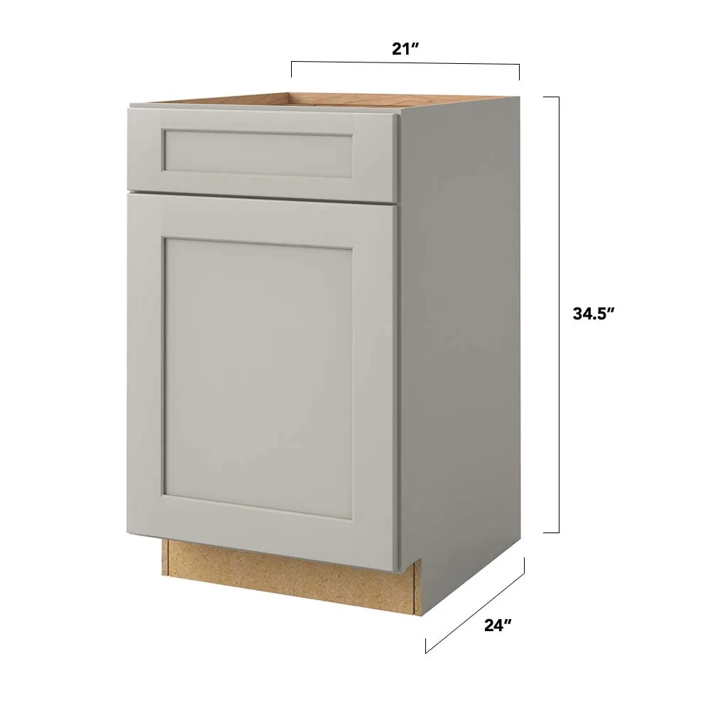 allen + roth Stonewall 21-in W x 34.5-in H x 24-in D Stone 1-Drawer Base Fully Assembled Cabinet (Flat Panel Shaker Style), photo 5 of 18