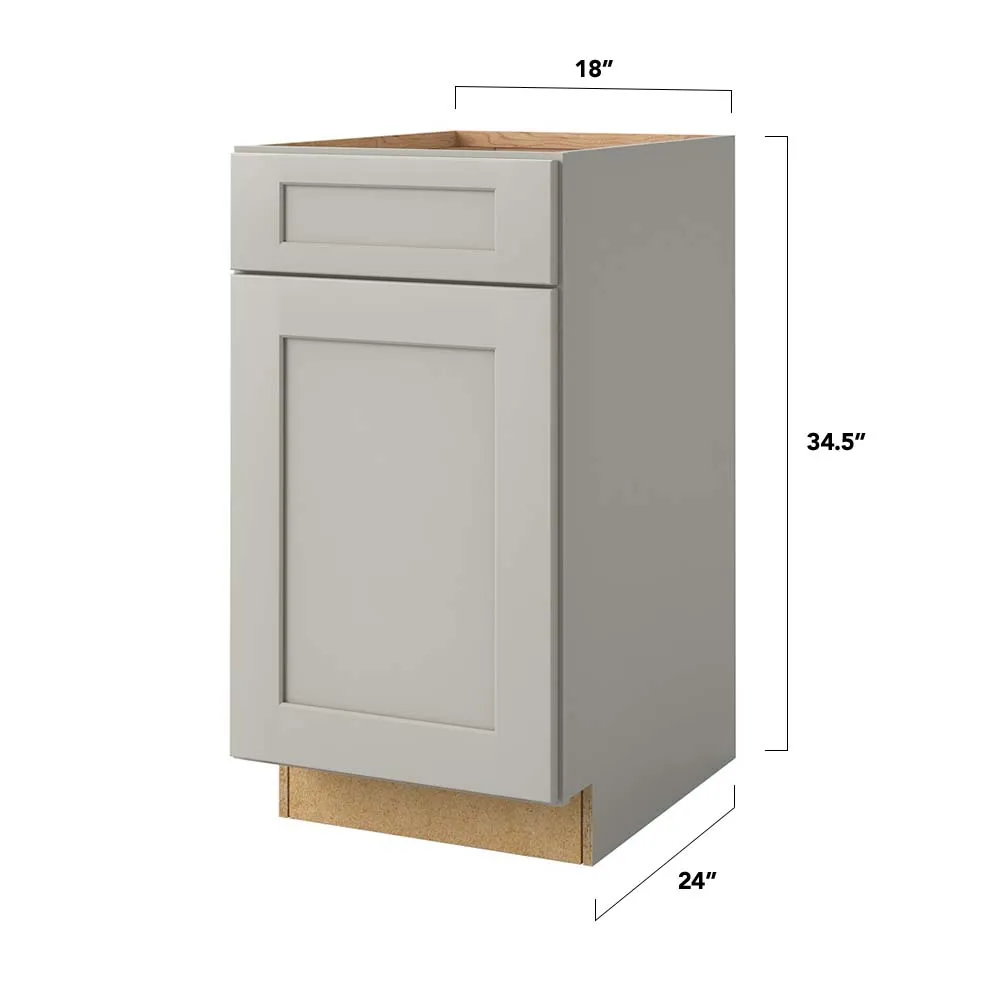 allen + roth Stonewall 18-in W x 34.5-in H x 24-in D Stone 1-Drawer Base Fully Assembled Cabinet (Flat Panel Shaker Style), photo 16 of 16