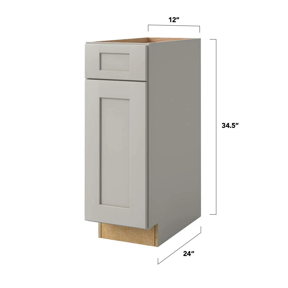allen + roth Stonewall 12-in W x 34.5-in H x 24-in D Stone 1-Drawer Base Fully Assembled Cabinet (Flat Panel Shaker Style), photo 15 of 15