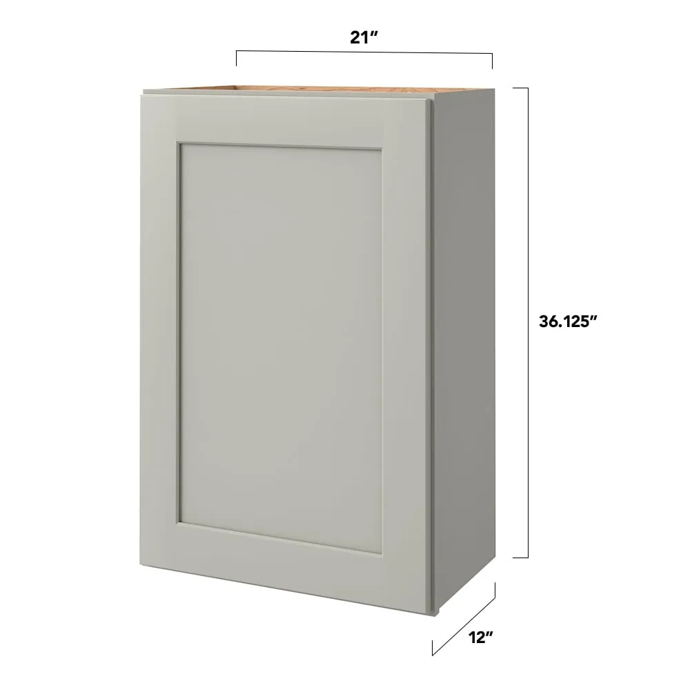allen + roth Stonewall 21-in W x 36.125-in H x 12-in D Stone Wall Fully Assembled Cabinet (Flat Panel Shaker Door Style), photo 5 of 15