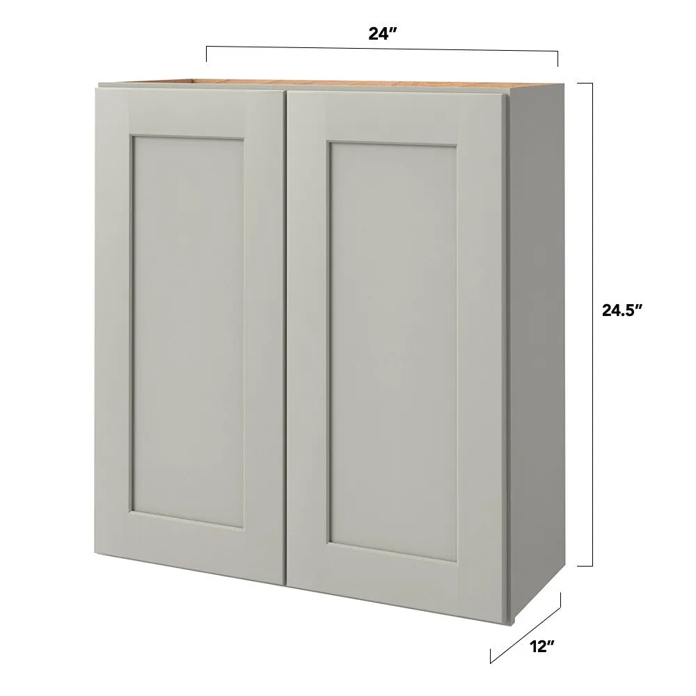allen + roth Stonewall 24-in W x 24.5-in H x 12-in D Stone Wall Fully Assembled Cabinet (Flat Panel Shaker Door Style), photo 5 of 15
