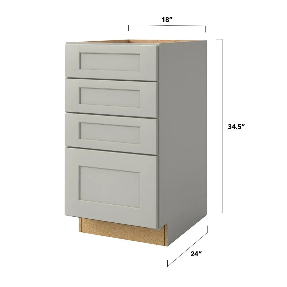 allen + roth Stonewall 18-in W x 34.5-in H x 24-in D Stone 4-Drawer Base Fully Assembled Cabinet (Flat Panel Style), photo 6 of 17