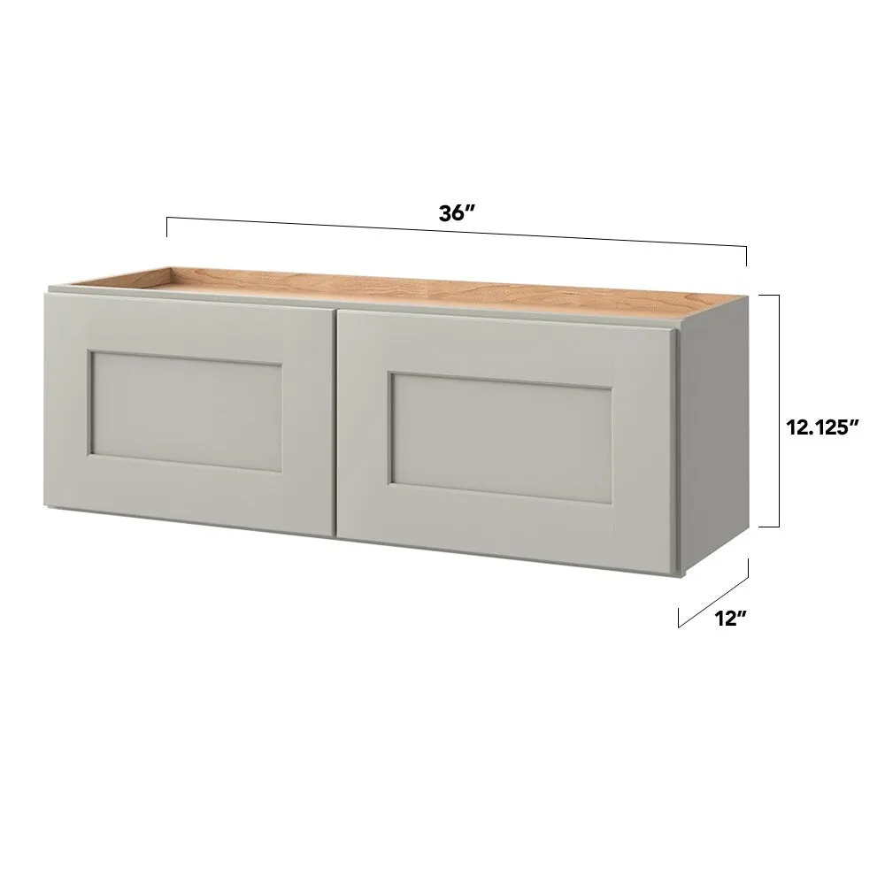 allen + roth Stonewall 36-in W x 12.125-in H x 12-in D Stone Wall Fully Assembled Cabinet (Flat Panel Shaker Door Style), photo 5 of 15