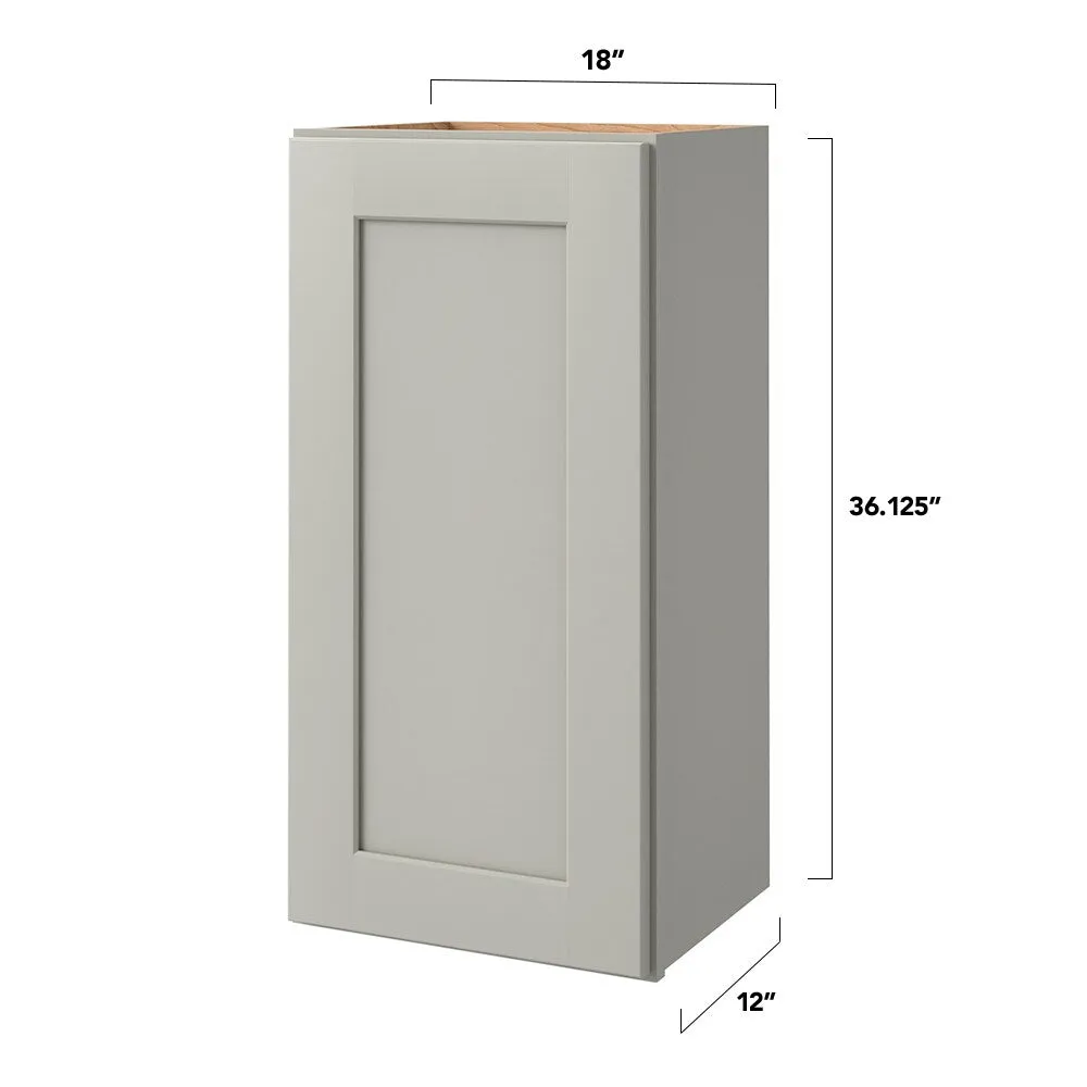 allen + roth Stonewall 18-in W x 36.125-in H x 12-in D Stone Wall Fully Assembled Cabinet (Flat Panel Shaker Door Style), photo 5 of 15