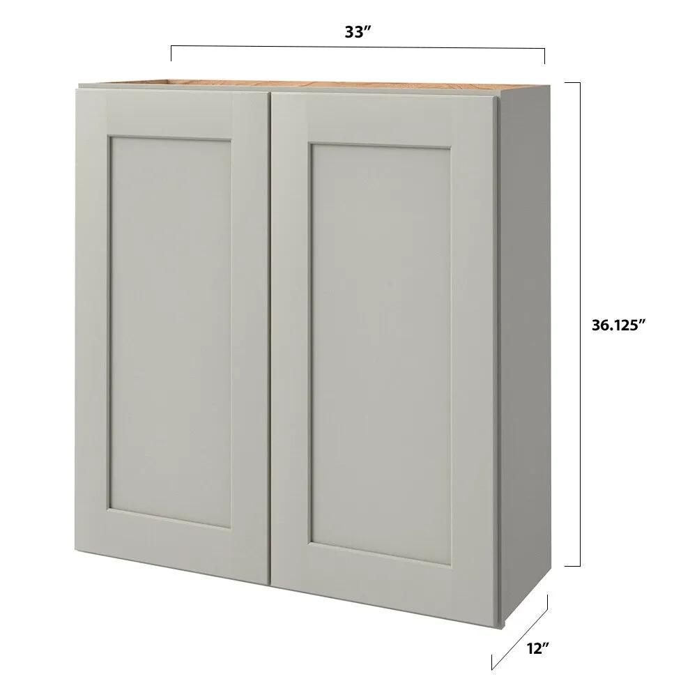 allen + roth Stonewall 33-in W x 36.125-in H x 12-in D Stone Wall Fully Assembled Cabinet (Flat Panel Shaker Door Style), photo 5 of 16
