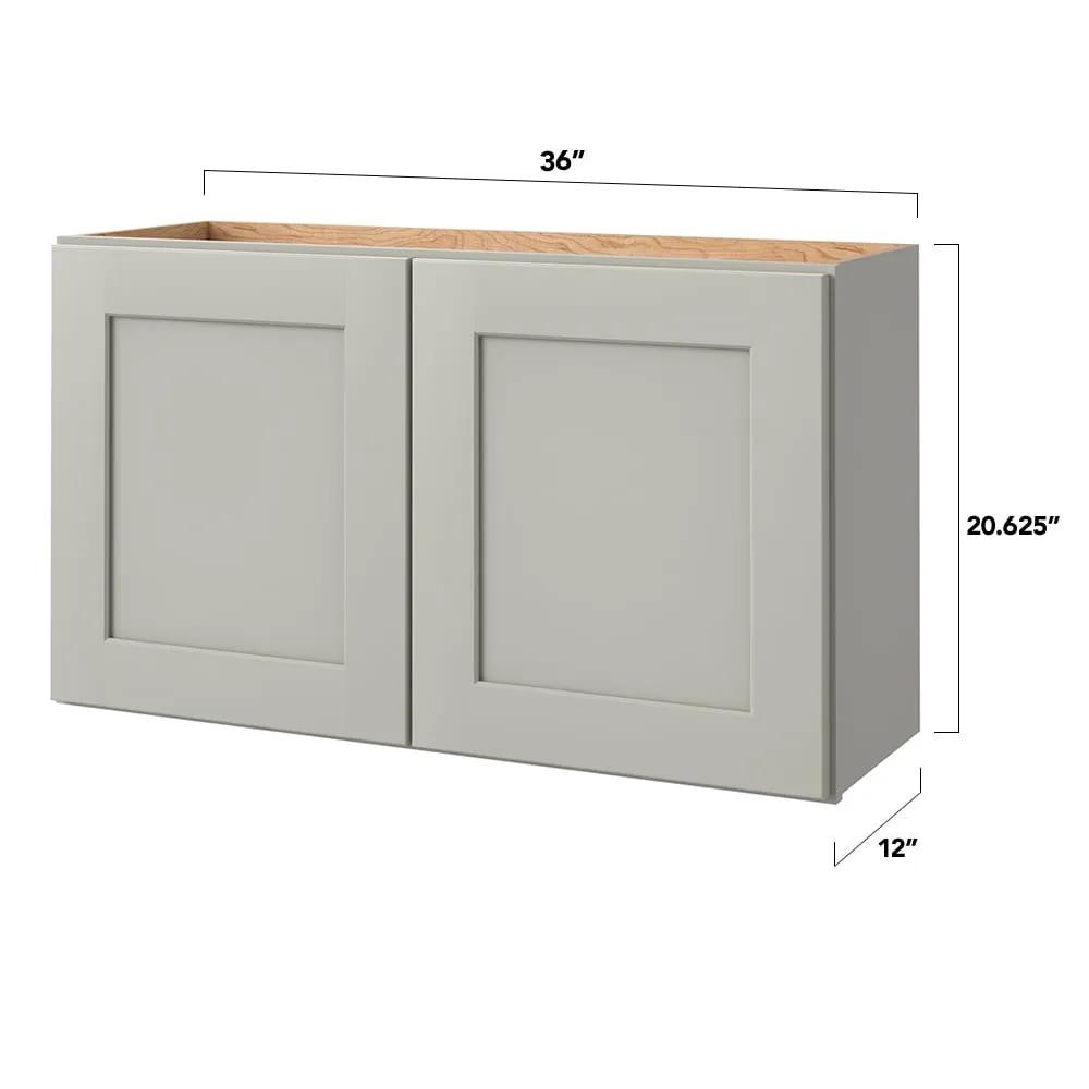 allen + roth Stonewall 36-in W x 20.625-in H x 12-in D Stone Wall Fully Assembled Cabinet (Flat Panel Shaker Door Style), photo 5 of 15