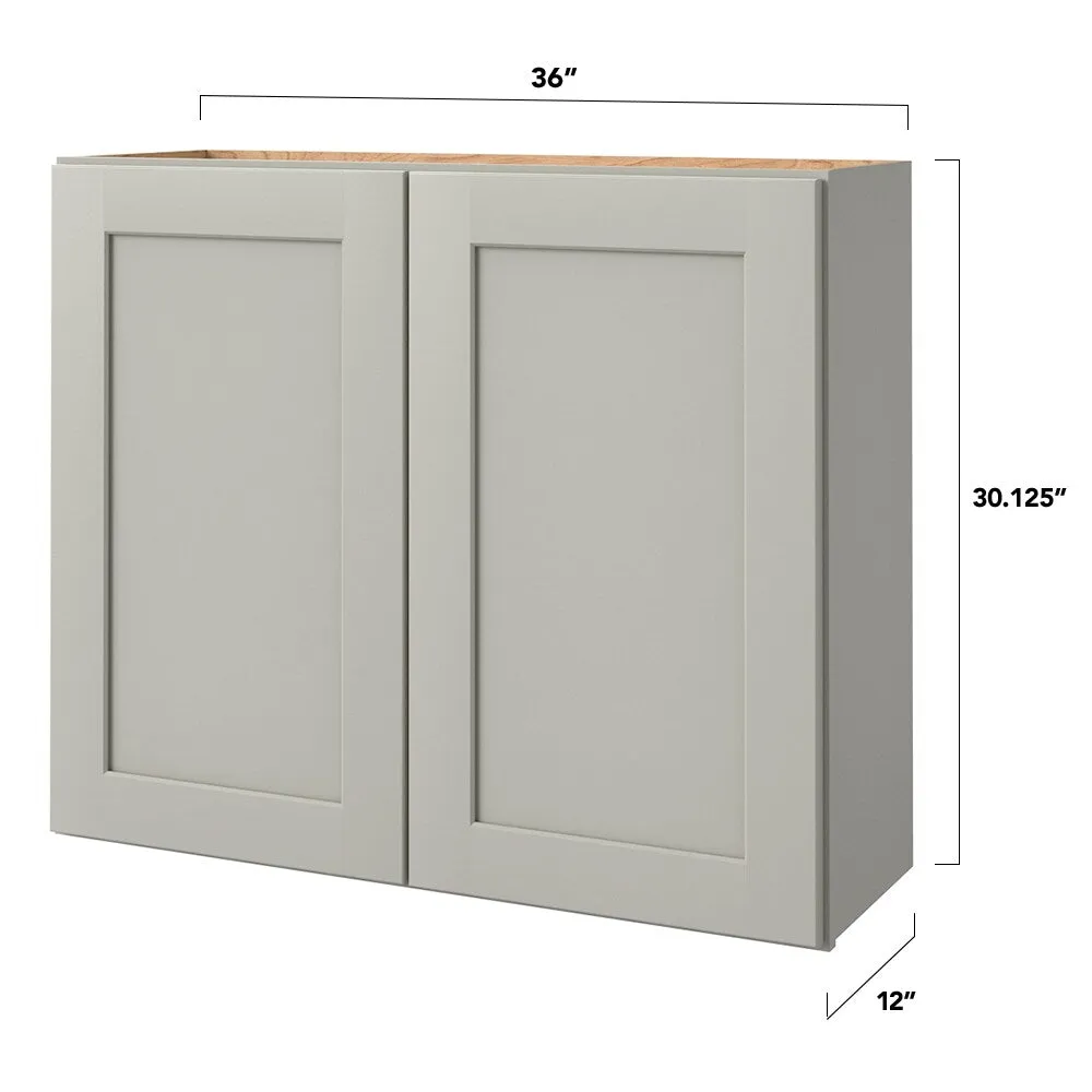 allen + roth Stonewall 36-in W x 30.125-in H x 12-in D Stone Wall Fully Assembled Cabinet (Flat Panel Shaker Door Style), photo 12 of 12