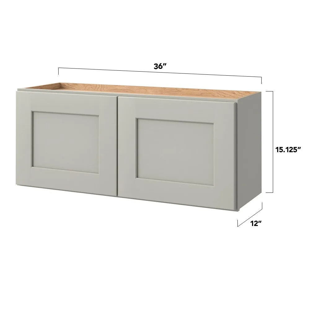 allen + roth Stonewall 36-in W x 15.125-in H x 12-in D Stone Wall Fully Assembled Cabinet (Flat Panel Shaker Door Style), photo 5 of 15