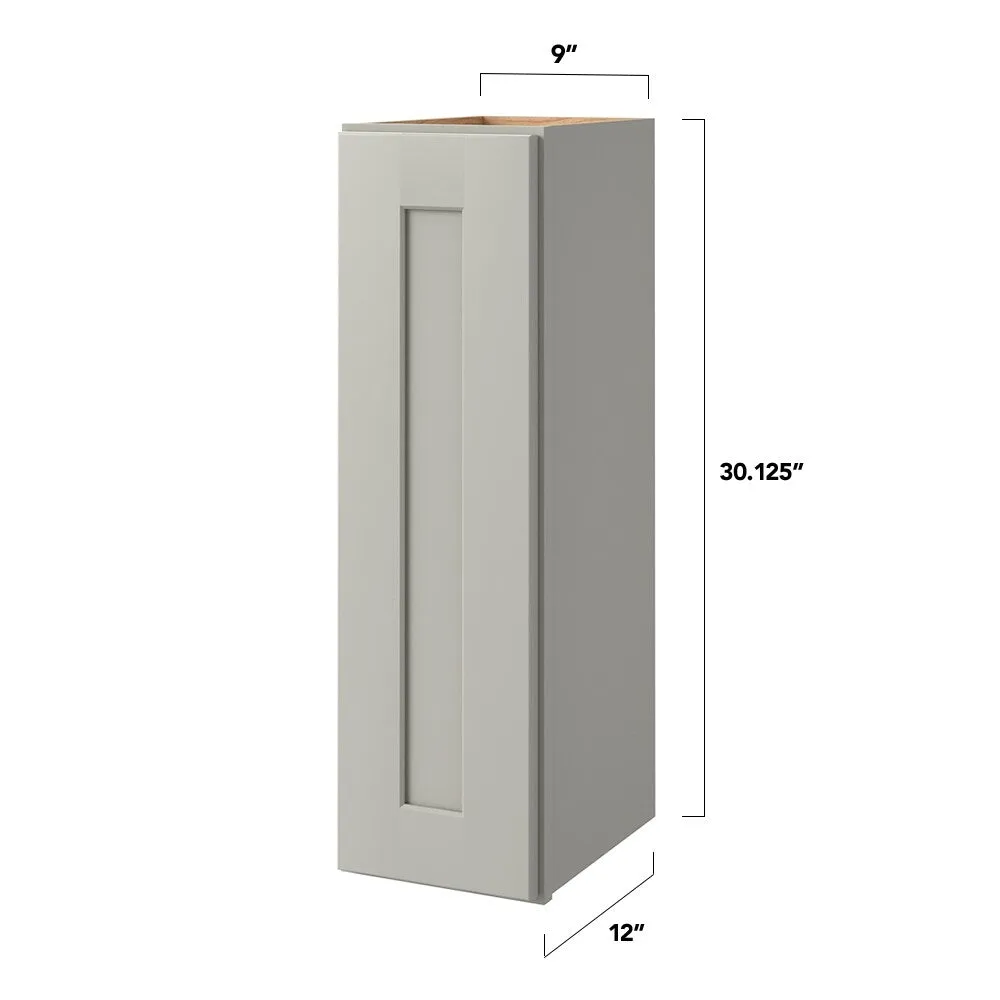 allen + roth Stonewall 9-in W x 30.125-in H x 13-in D Stone Wall Fully Assembled Cabinet (Flat Panel Shaker Door Style), photo 5 of 15