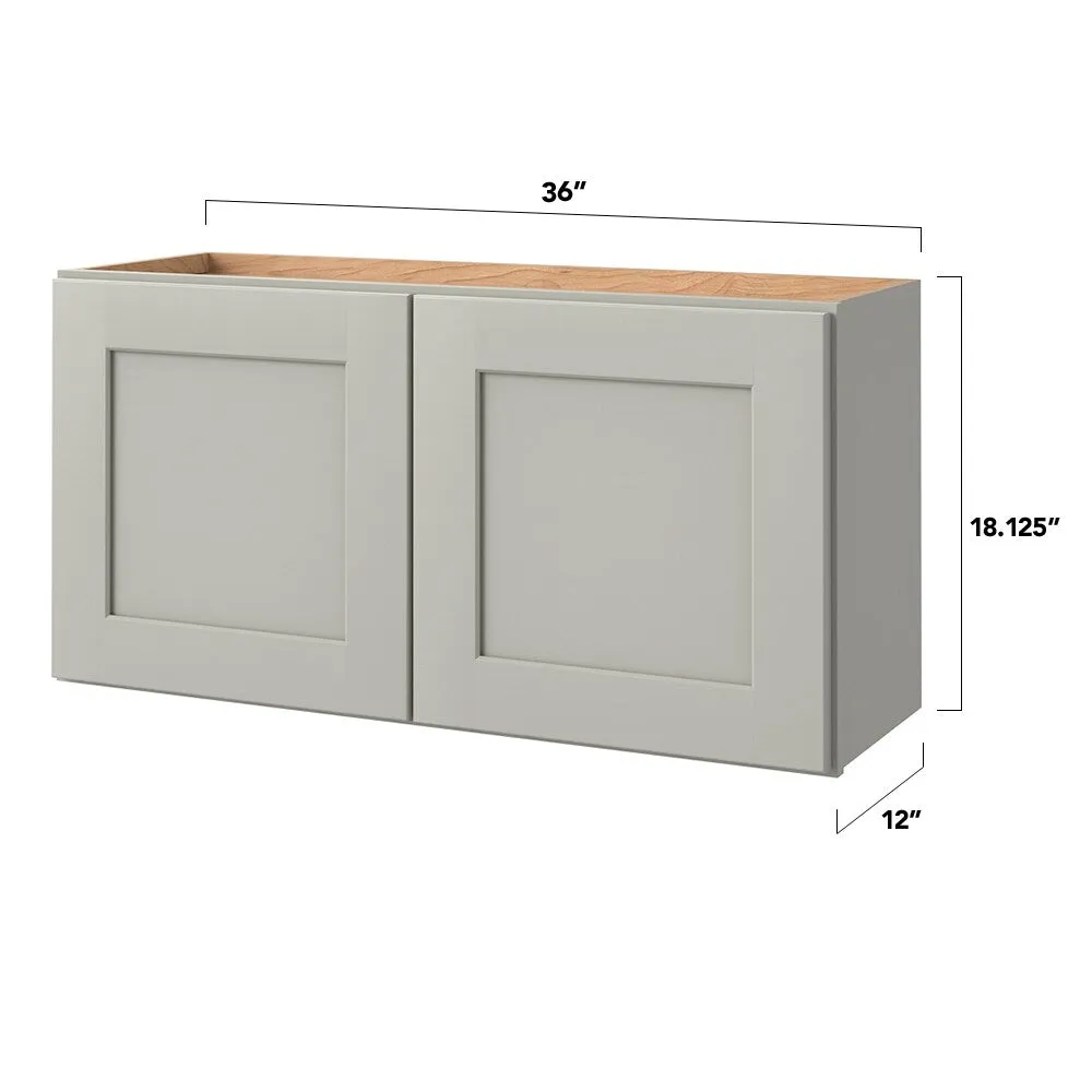 allen + roth Stonewall 36-in W x 18.125-in H x 12-in D Stone Wall Fully Assembled Cabinet (Flat Panel Shaker Door Style), photo 5 of 15