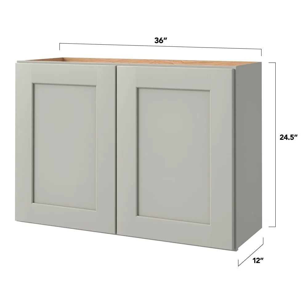 allen + roth Stonewall 36-in W x 24.5-in H x 12-in D Stone Wall Fully Assembled Cabinet (Flat Panel Shaker Door Style), photo 5 of 15
