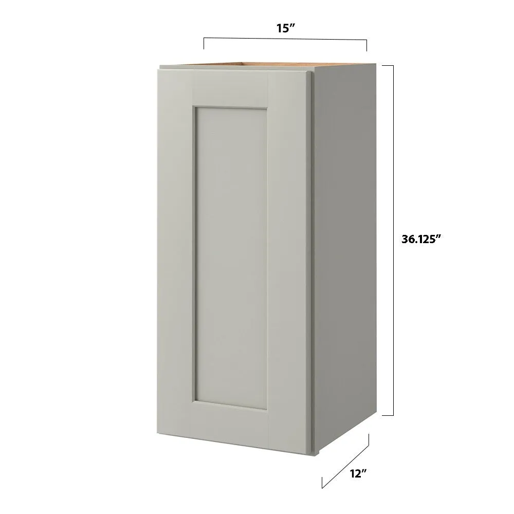 allen + roth Stonewall 15-in W x 36.125-in H x 12-in D Stone Wall Fully Assembled Cabinet (Flat Panel Shaker Door Style), photo 5 of 15