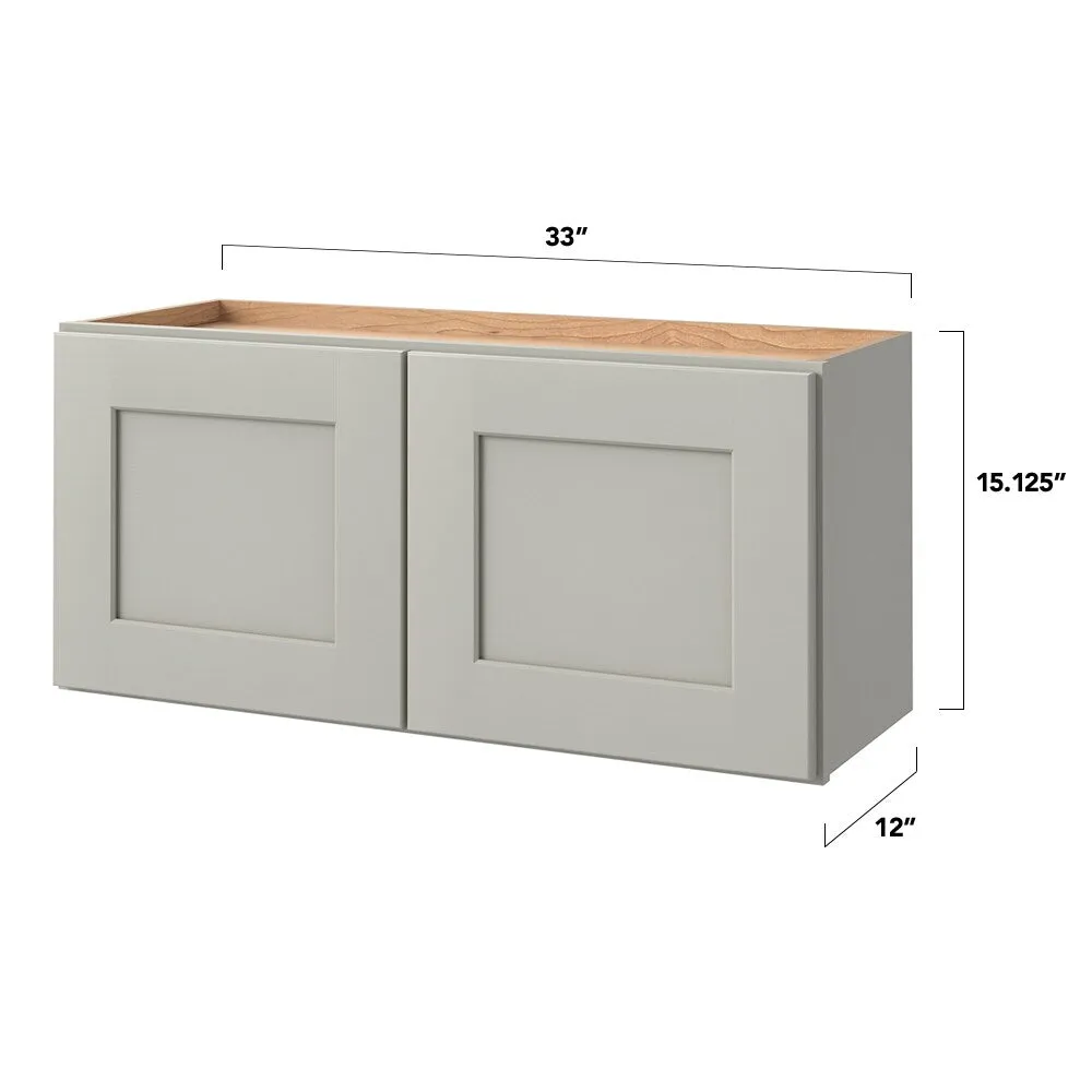 allen + roth Stonewall 33-in W x 15.125-in H x 12-in D Stone Wall Fully Assembled Cabinet (Flat Panel Shaker Door Style), photo 12 of 12