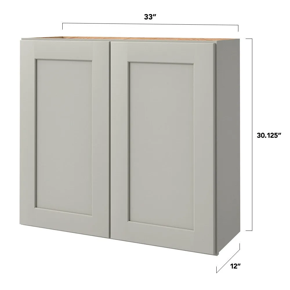 allen + roth Stonewall 33-in W x 30.125-in H x 12-in D Stone Wall Fully Assembled Cabinet (Flat Panel Shaker Door Style), photo 5 of 15