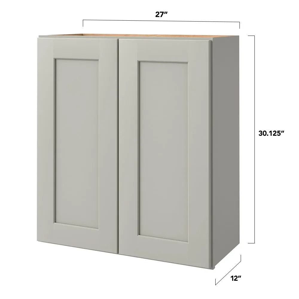 allen + roth Stonewall 27-in W x 30.125-in H x 12-in D Stone Wall Fully Assembled Cabinet (Flat Panel Shaker Door Style), photo 5 of 15