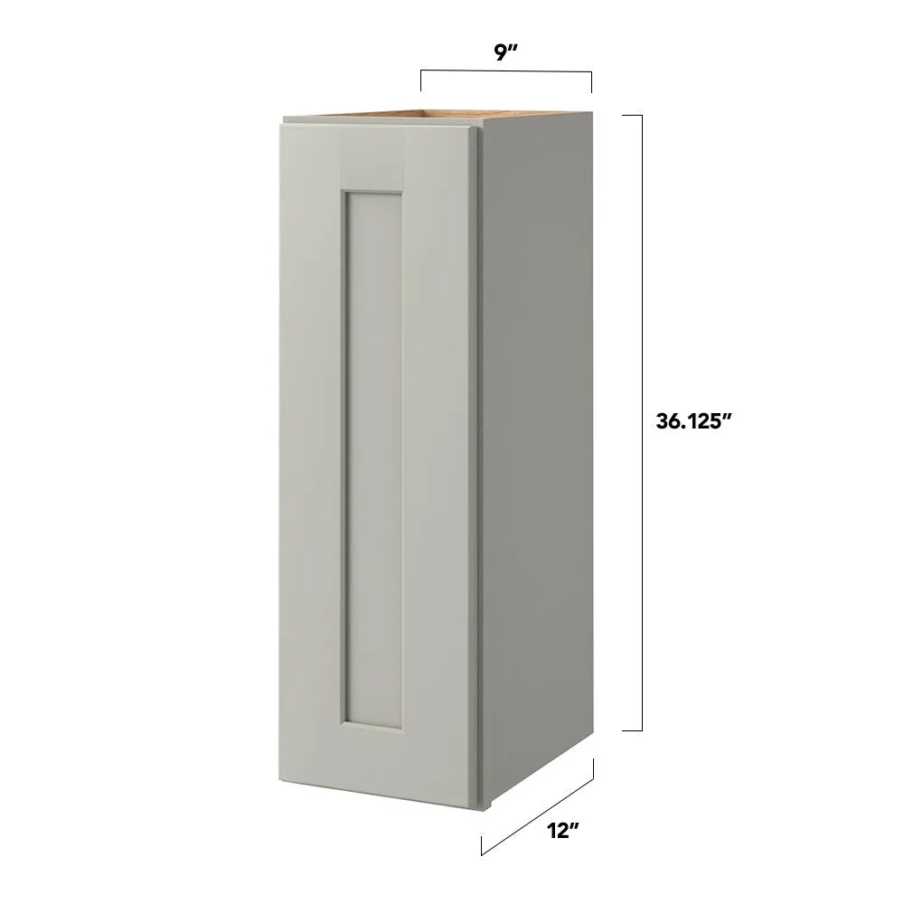 allen + roth Stonewall 9-in W x 36.125-in H x 12-in D Stone Wall Fully Assembled Cabinet (Flat Panel Shaker Door Style), photo 5 of 15
